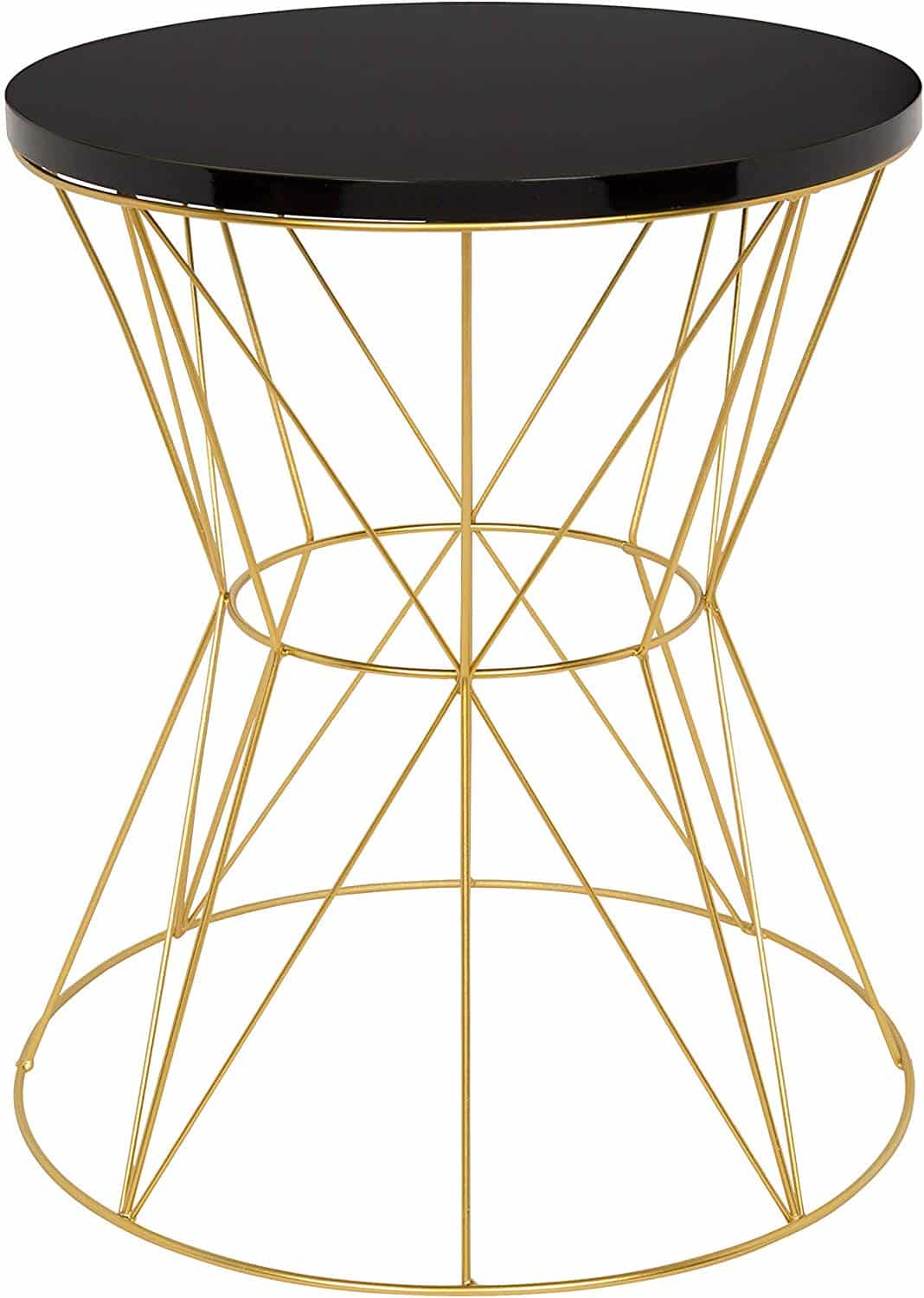 Wired gold and black side table