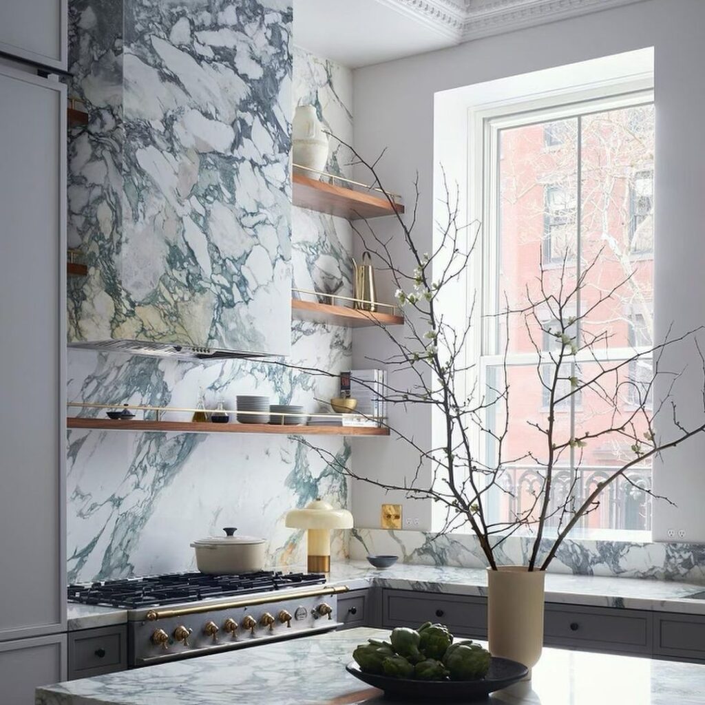 kitchen wall marble