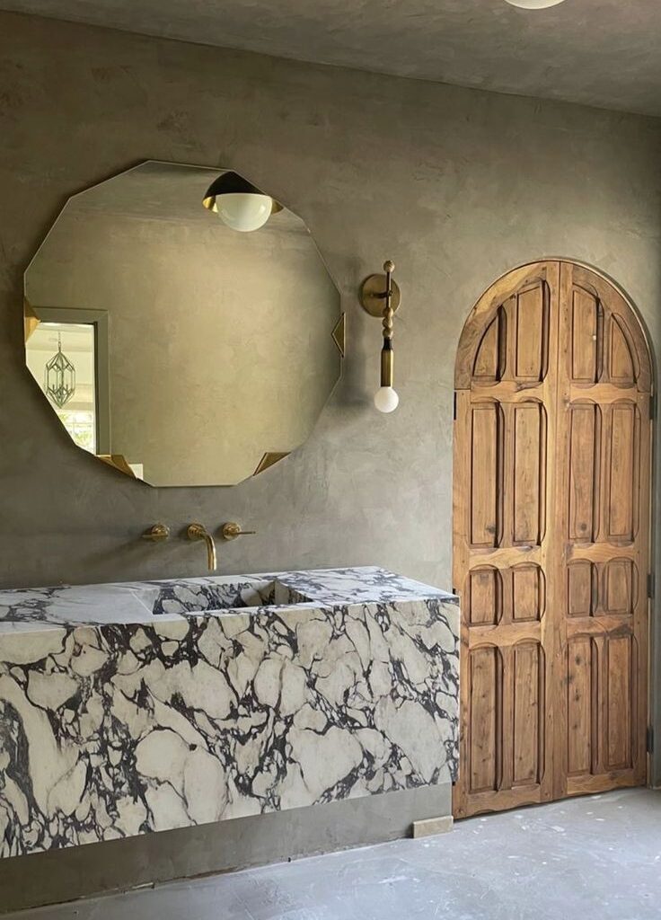 rustic bathroom marble