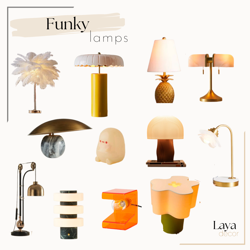 vibrant colored lamps