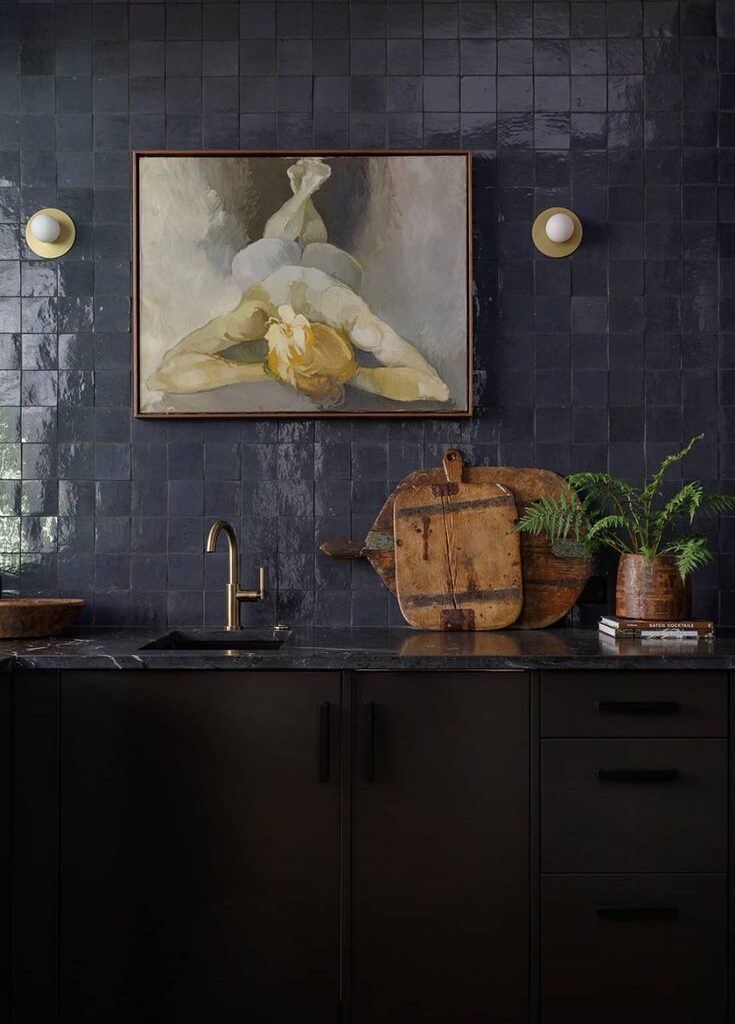 Modern kitchen using zellige tiles